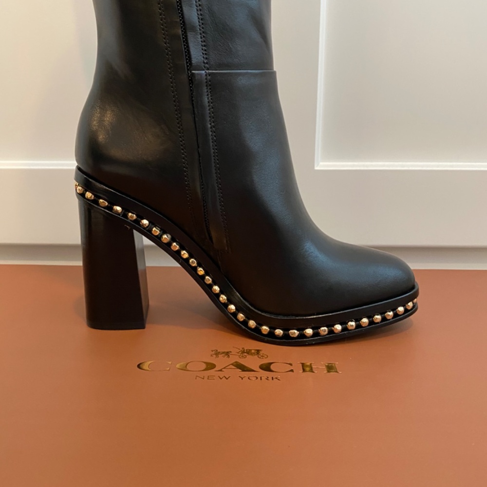 COACH BLACK KNEE HIGH BOOTS NWB